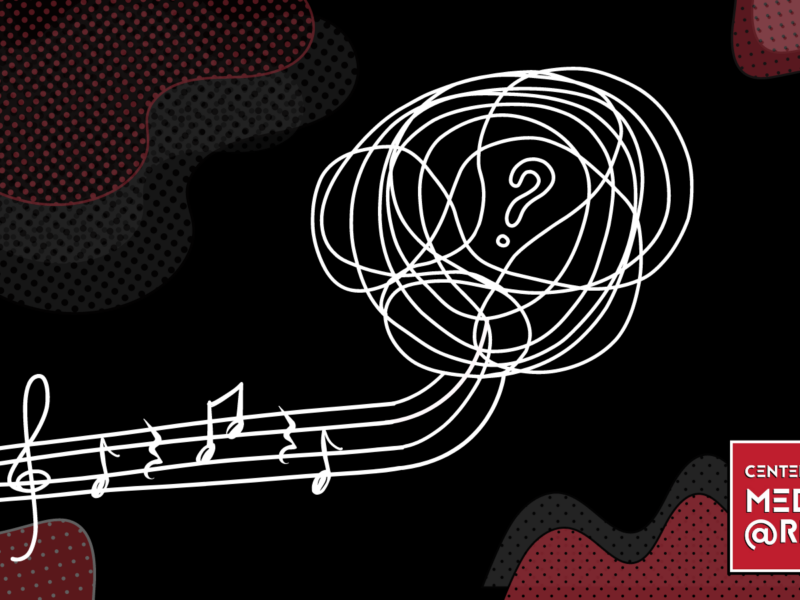 Decorative image evoking music and curiosity